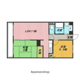 2LDKの間取り画像