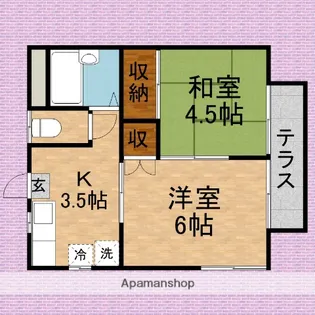 カナディアンハイツ・小山A【1階】の間取り