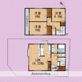 埼玉県ふじみ野市鶴ケ舞1丁目【一戸建】の間取り