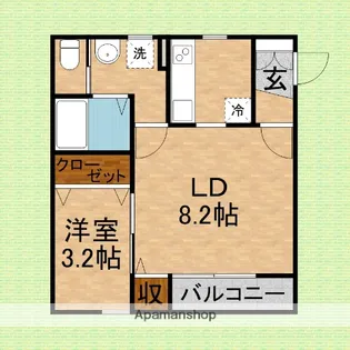 フラップアリィ上福岡【103号室】の間取り