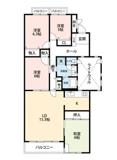 ハイツ大井町【4階】の間取り