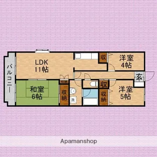 パークフィールド パートⅢ【206号室】の間取り