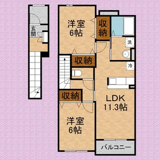 ポートスクエアⅡ【2階】の間取り