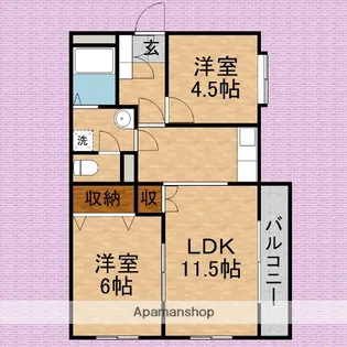 メゾンテラサワヒルトップ【103号室】の間取り