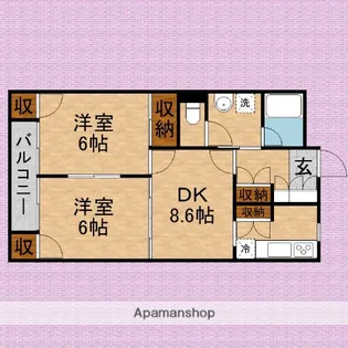 プルメリア A・B【a203号室】の間取り