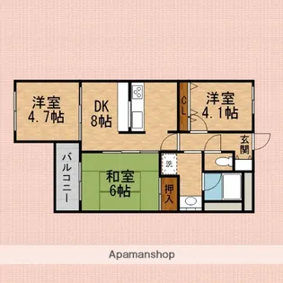みずほ台KMマンション【203号室】の間取り
