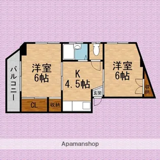 渡辺コーポ【3階】の間取り