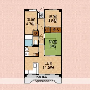 メゾンドアルエット【1階】の間取り