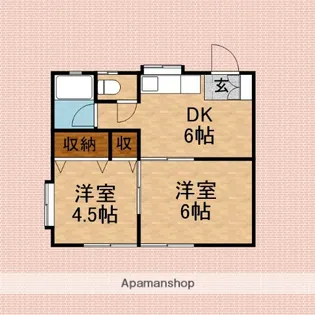 コーポサクサン【1階】の間取り