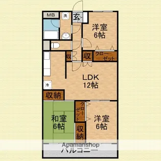 クレール壱番館【4階】の間取り