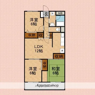 クレール壱番館【1階】の間取り
