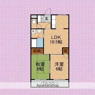 2LDKの間取り画像