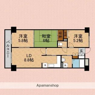 モーニングパーク朝霞【4階】の間取り