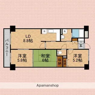 モーニングパーク朝霞【4階】の間取り