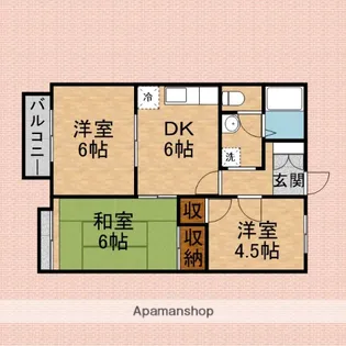 グリーンコーポA・B【a202号室】の間取り