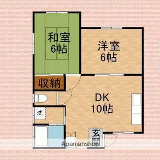 鶴ヶ舞コーポ【3階】の間取り