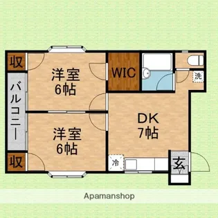 グリーンウッド【205号室】の間取り