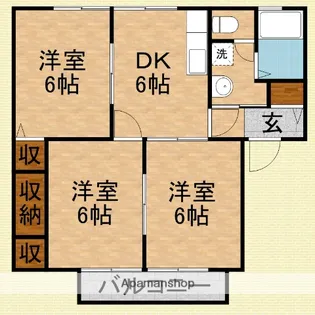 グリーンハーモニーUSA【A201号室】の間取り