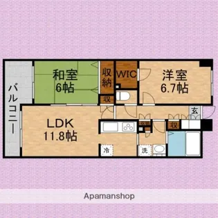 志木キャビン【403号室】の間取り