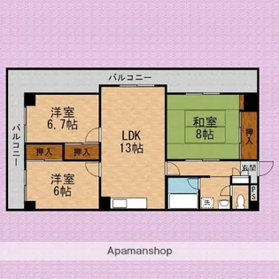 シオミプラザセブン【4階】の間取り