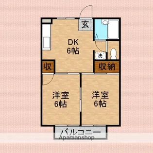 ロイヤルハイツB【1階】の間取り