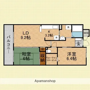 エーコー・カミキⅠ【2階】の間取り