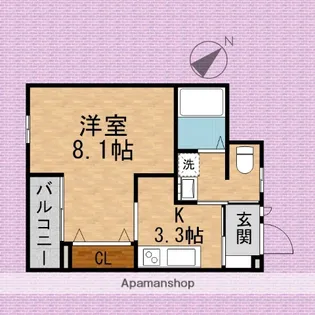 ラフィネY新河岸【1階】の間取り
