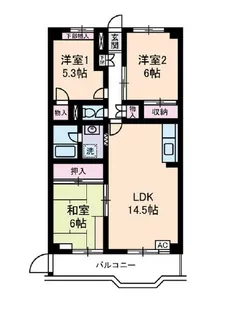 志木ファイブハイツ【6階】の間取り