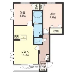 フロントディーガ【1階】の間取り