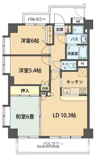 エクセレント朝霞【6階】の間取り