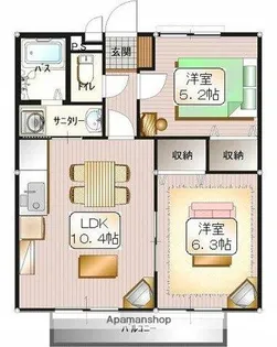 ソレイユメゾンA【1階】の間取り