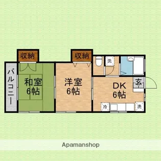レモンハウスⅡB棟【102号室】の間取り