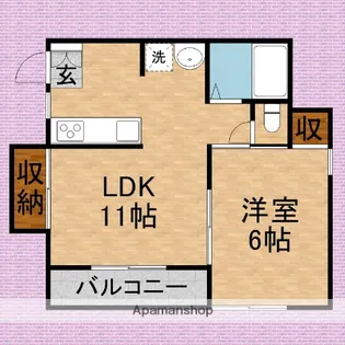 クイーンズパーク【203号室】の間取り
