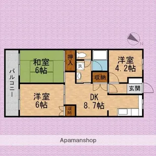 ペルデュールミキ【4階】の間取り