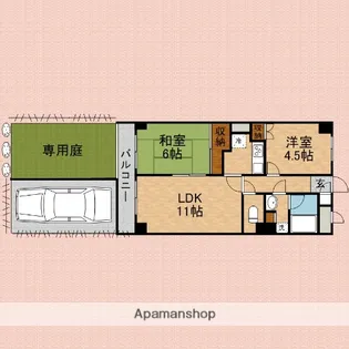 ルシーダⅠ【106号室】の間取り