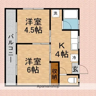 コーポアライ【201号室】の間取り