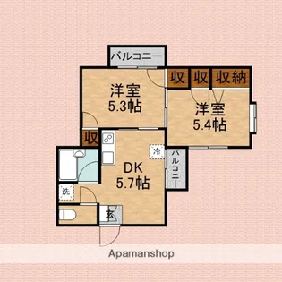 フェリス松本志木【302号室】の間取り