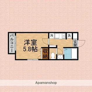 プチメゾン朝志ヶ丘【101号室】の間取り