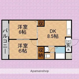 ホワイトパレスパートⅡ【202号室】の間取り