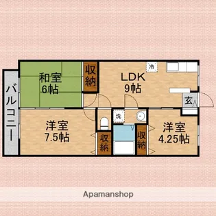 キャロットハウス【104号室】の間取り