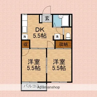 カーサビアンカA・B【A101号室】の間取り