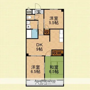 タイワード朝志【2階】の間取り