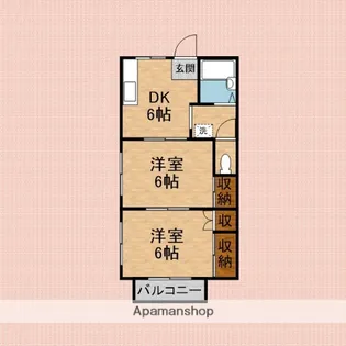 ロイヤルハイツD棟【2階】の間取り