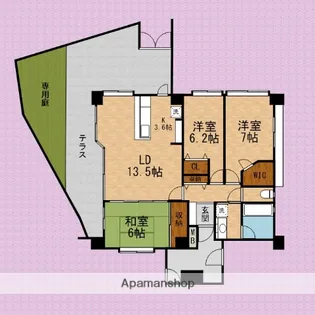 レーベンハイム朝霞クレシード【1階】の間取り