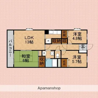 ベルフラワーふじみ野【207号室】の間取り