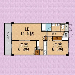 シャインヒル Ⅲ【3階】の間取り