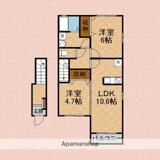 タイムガーデン【201号室】の間取り