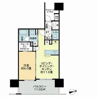 グローベル ザ・シティ 川越ミッドスクエア【8階】の間取り