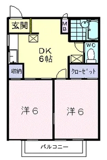 シティハイツオザワC【1階】の間取り