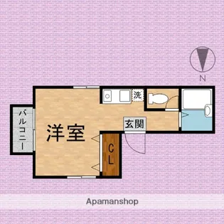 オバタハイツF【1階】の間取り